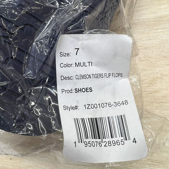 NEW sz 7 Mens Vineyard Vines Orange Clemson Tigers Flip Flops - Picture 8 of 8